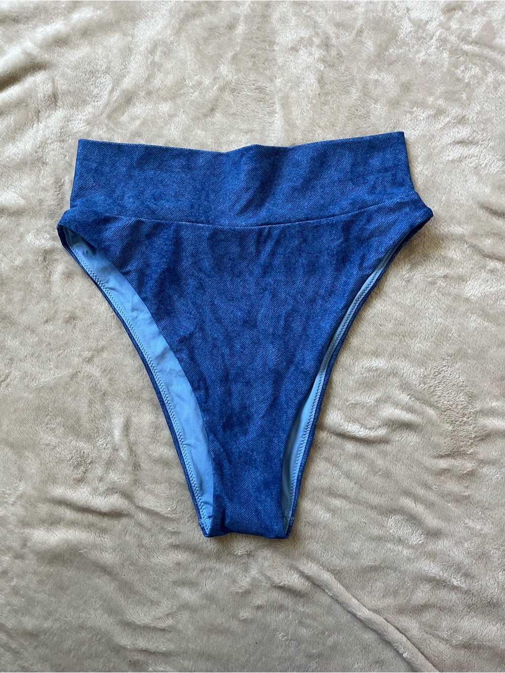 Aerie Women’s Blue High Cut Cheeky Bikini Bottoms Small NWT
